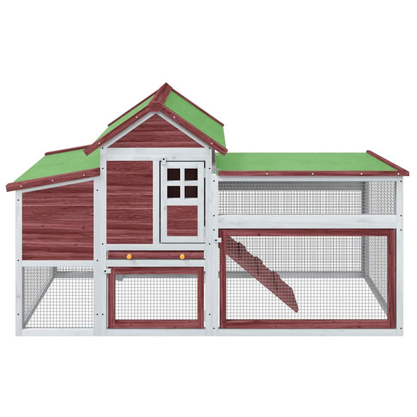 vidaXL Chicken Coop Mocha 186.5x58.5x113 cm Solid Pine Wood
