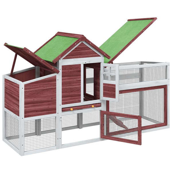 vidaXL Chicken Coop Mocha 186.5x58.5x113 cm Solid Pine Wood