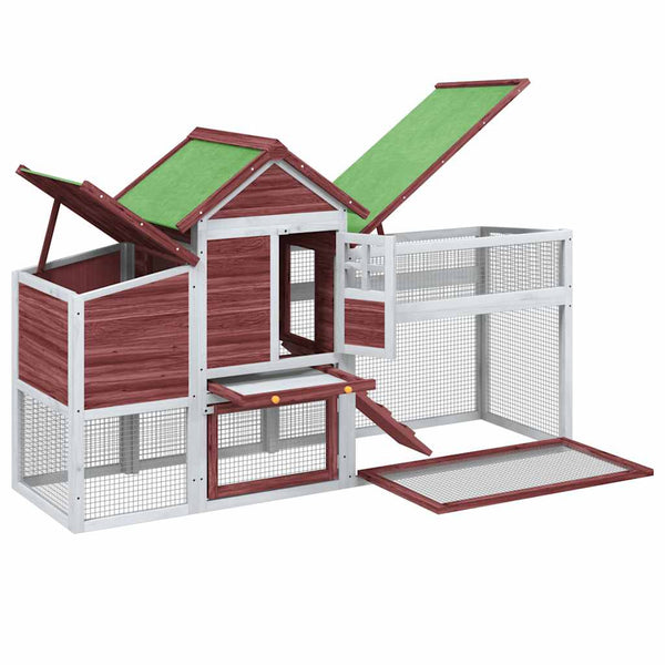 vidaXL Chicken Coop Mocha 186.5x58.5x113 cm Solid Pine Wood