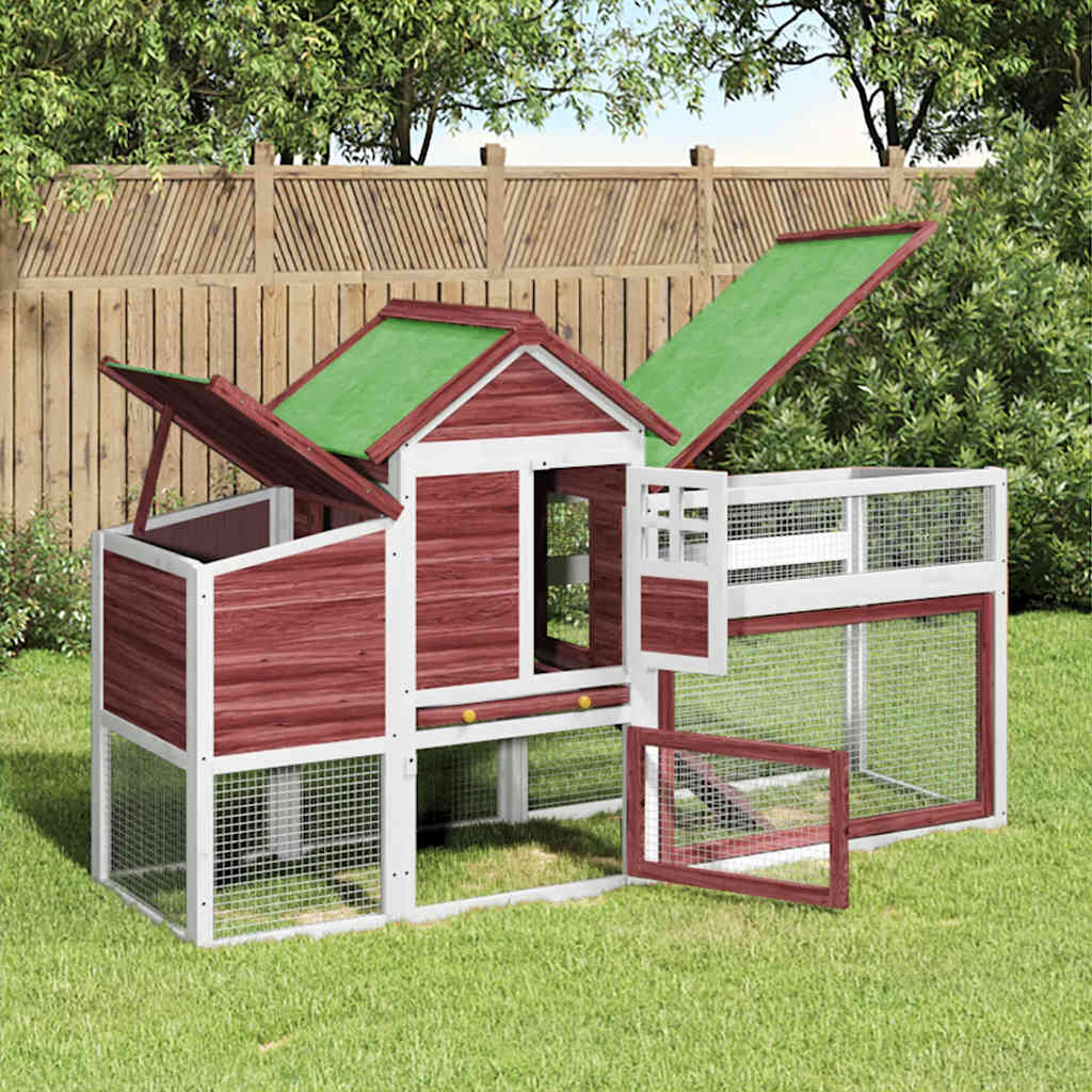 vidaXL Chicken Coop Mocha 186.5x58.5x113 cm Solid Pine Wood