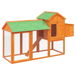 vidaXL Chicken Coop Brown 193x65x117 cm Solid Pine Wood