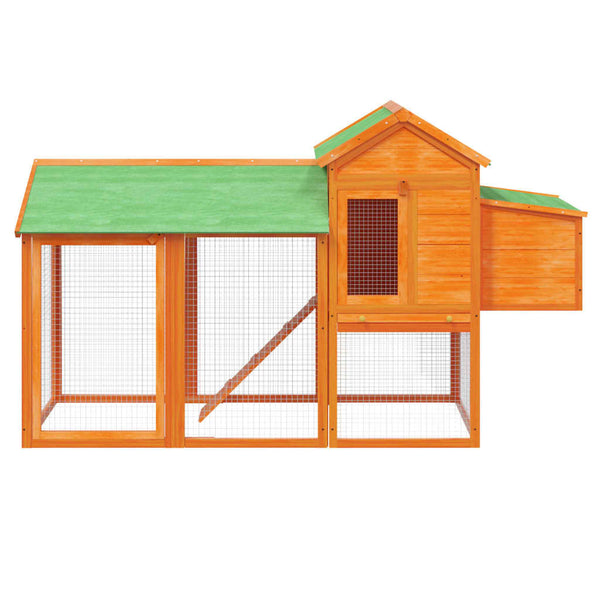 vidaXL Chicken Coop Brown 193x65x117 cm Solid Pine Wood
