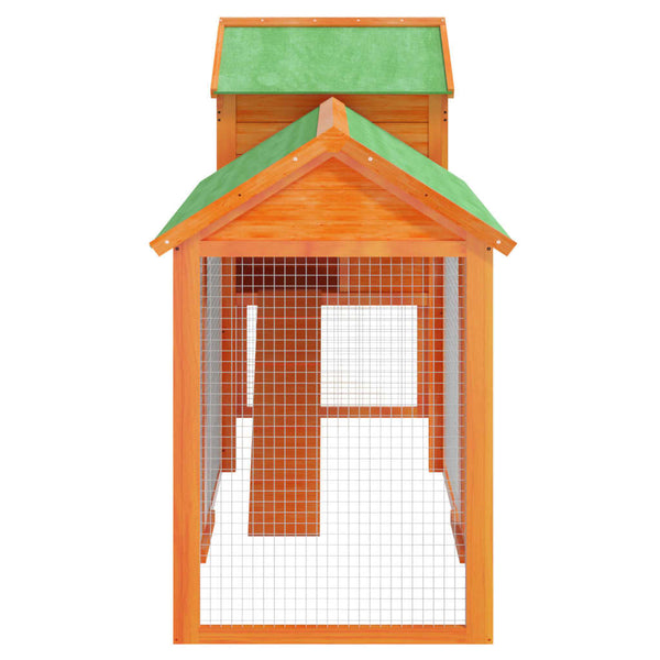 vidaXL Chicken Coop Brown 193x65x117 cm Solid Pine Wood