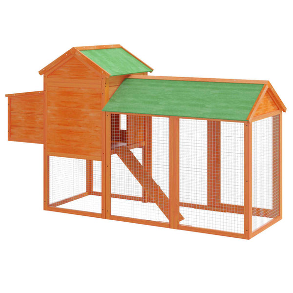 vidaXL Chicken Coop Brown 193x65x117 cm Solid Pine Wood