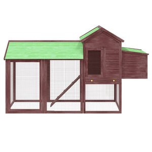 vidaXL Chicken Coop Mocha 193x65x117 cm Solid Pine Wood