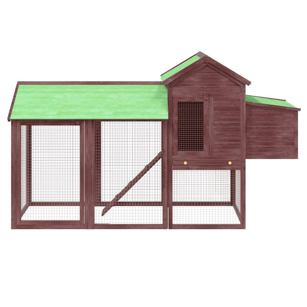 vidaXL Chicken Coop Mocha 193x65x117 cm Solid Pine Wood
