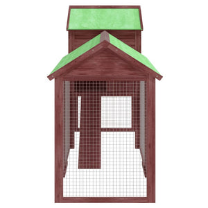 vidaXL Chicken Coop Mocha 193x65x117 cm Solid Pine Wood