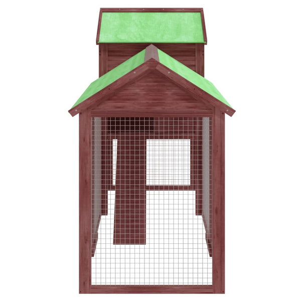 vidaXL Chicken Coop Mocha 193x65x117 cm Solid Pine Wood