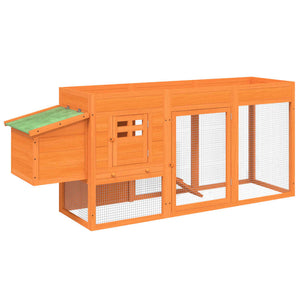 vidaXL Chicken Coop Brown 204x50x84 cm Solid Pine Wood
