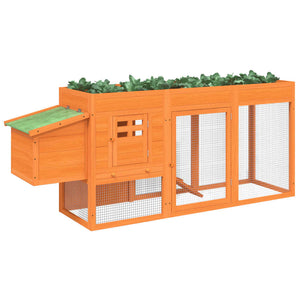 vidaXL Chicken Coop Brown 204x50x84 cm Solid Pine Wood
