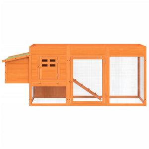 vidaXL Chicken Coop Brown 204x50x84 cm Solid Pine Wood