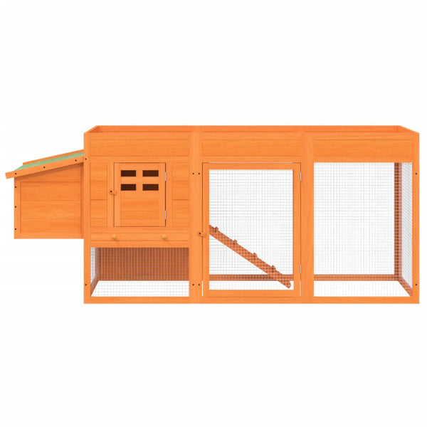 vidaXL Chicken Coop Brown 204x50x84 cm Solid Pine Wood