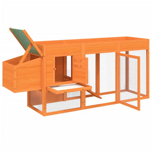vidaXL Chicken Coop Brown 204x50x84 cm Solid Pine Wood
