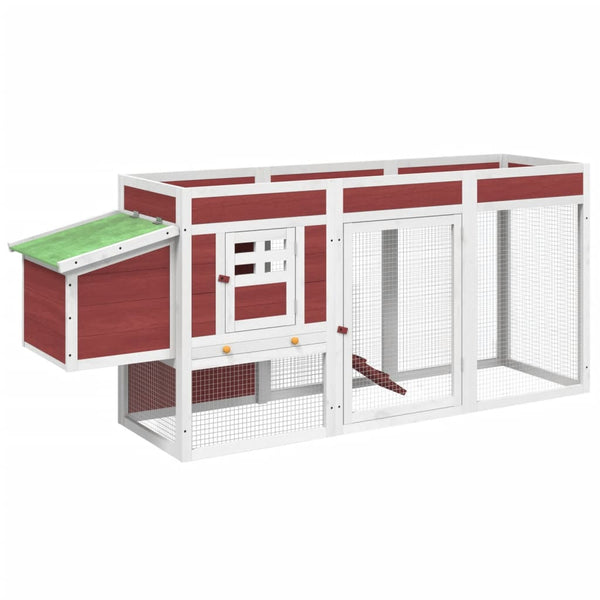 vidaXL Chicken Coop Mocha 204x50x84 cm Solid Pine Wood