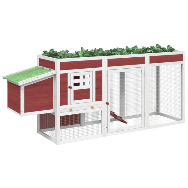 vidaXL Chicken Coop Mocha 204x50x84 cm Solid Pine Wood