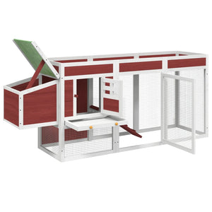 vidaXL Chicken Coop Mocha 204x50x84 cm Solid Pine Wood