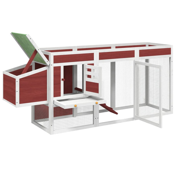 vidaXL Chicken Coop Mocha 204x50x84 cm Solid Pine Wood