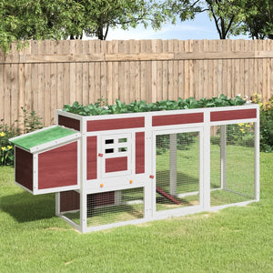 vidaXL Chicken Coop Mocha 204x50x84 cm Solid Pine Wood