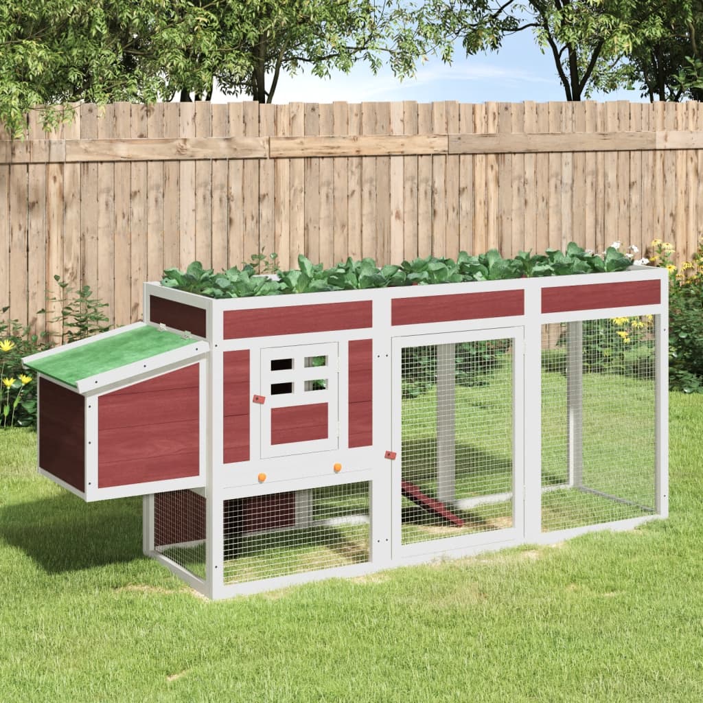vidaXL Chicken Coop Mocha 204x50x84 cm Solid Pine Wood