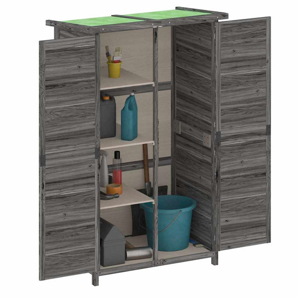 vidaXL Garden Storage Shed Gray 83x57x140 cm Solid Pine Wood