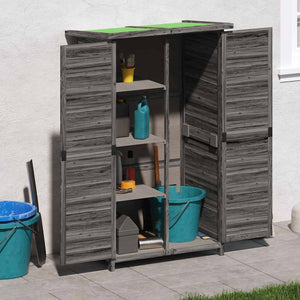 vidaXL Garden Storage Shed Gray 83x57x140 cm Solid Pine Wood