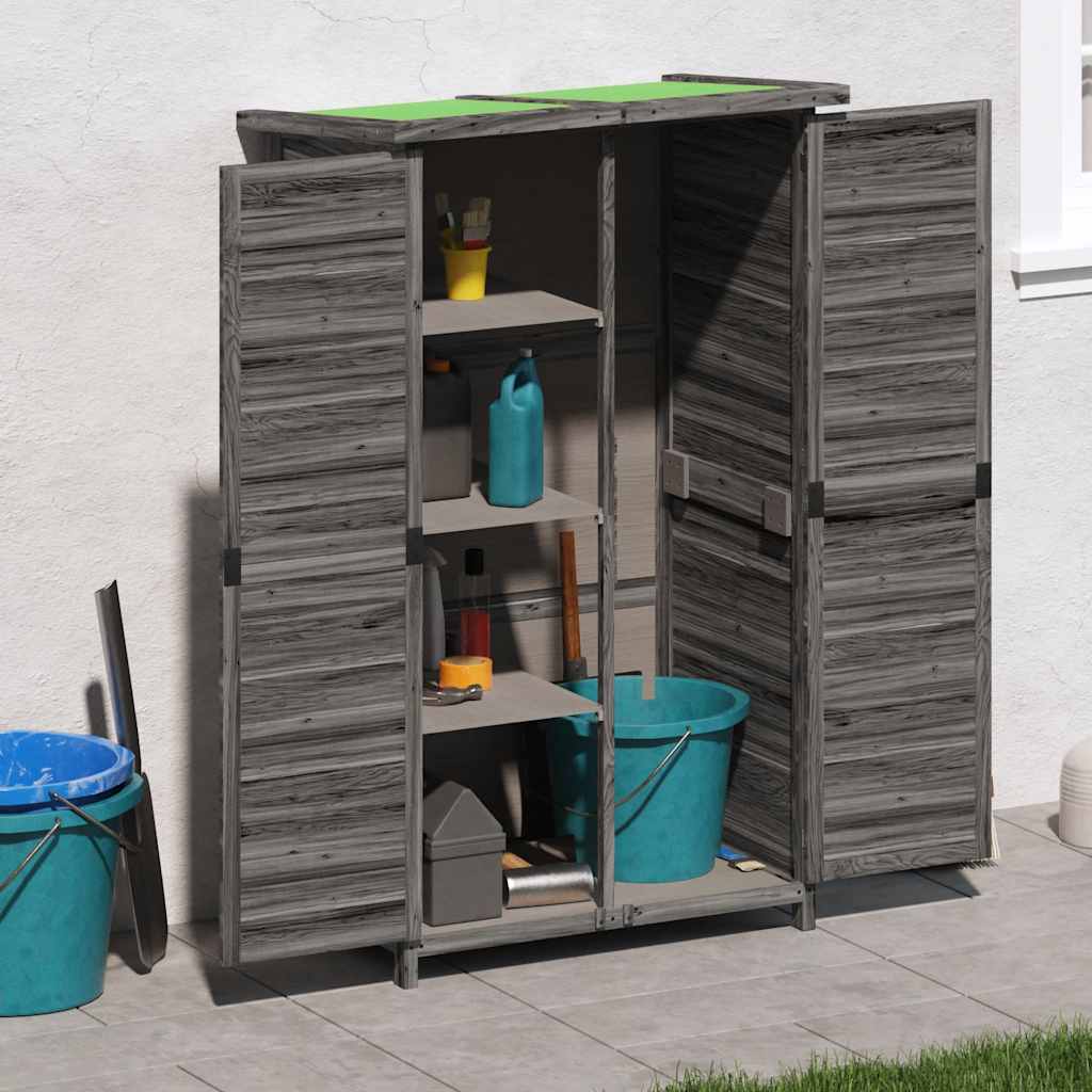 vidaXL Garden Storage Shed Gray 83x57x140 cm Solid Pine Wood
