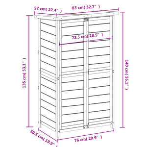 vidaXL Tool Shed Mocca 83x57x140 cm Solid Pine Wood