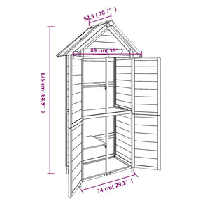 vidaXL Garden Storage Shed Brown 89x52.5x175 cm Solid Pine Wood