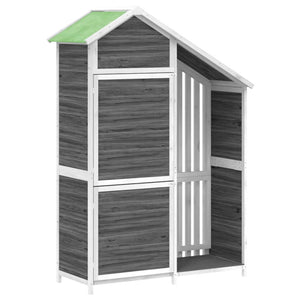 vidaXL Garden Storage Shed Gray 120x53.5x170 cm Solid Pinewood