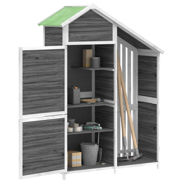 vidaXL Garden Storage Shed Gray 120x53.5x170 cm Solid Pinewood