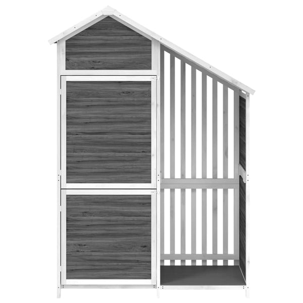 vidaXL Garden Storage Shed Gray 120x53.5x170 cm Solid Pinewood