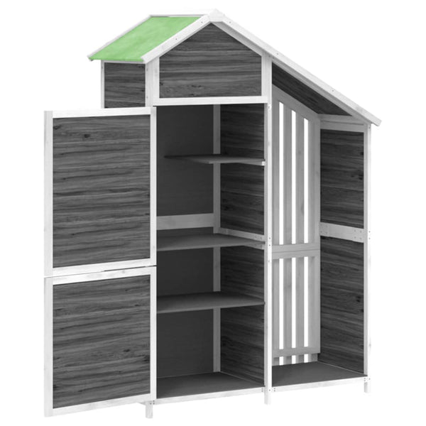 vidaXL Garden Storage Shed Gray 120x53.5x170 cm Solid Pinewood