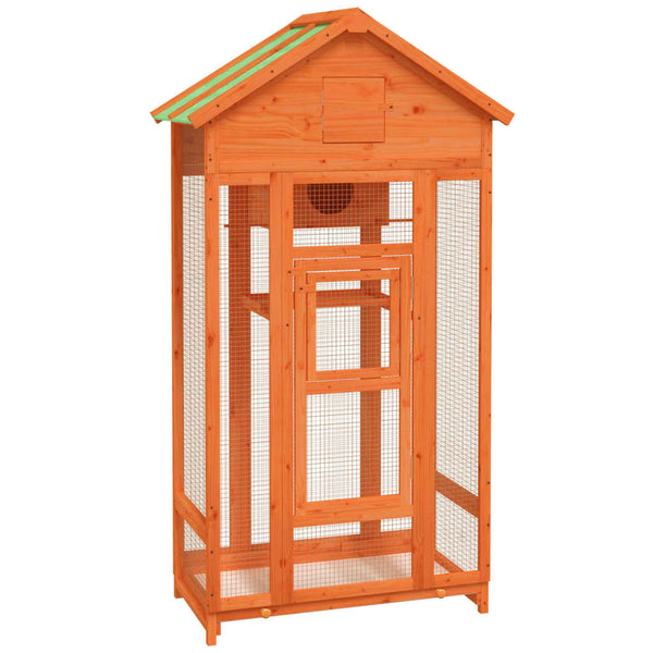 vidaXL Aviary Brown 91.5x53x170 cm Solid Pine Wood