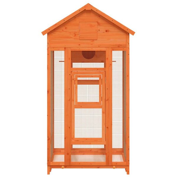 vidaXL Aviary Brown 91.5x53x170 cm Solid Pine Wood