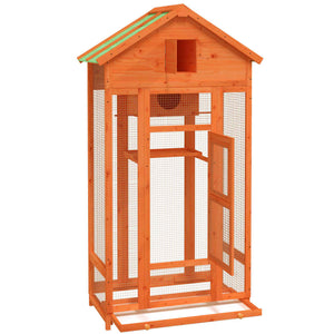 vidaXL Aviary Brown 91.5x53x170 cm Solid Pine Wood