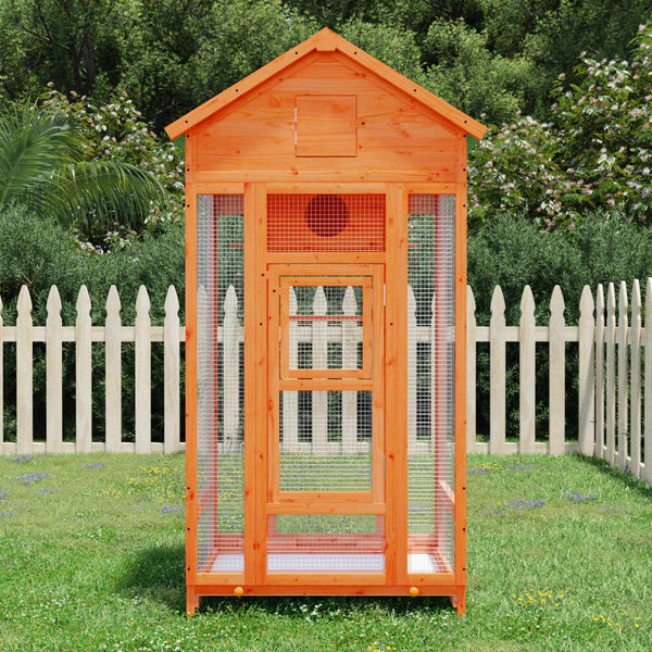 vidaXL Aviary Brown 91.5x53x170 cm Solid Pine Wood