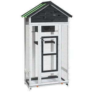 vidaXL Aviary Grey 91.5x53x170 cm Solid Pine Wood