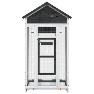 vidaXL Aviary Grey 91.5x53x170 cm Solid Pine Wood