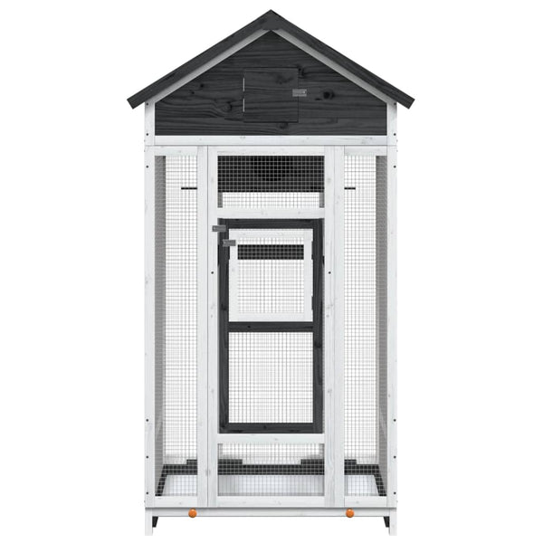 vidaXL Aviary Grey 91.5x53x170 cm Solid Pine Wood