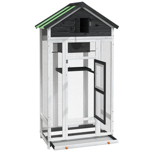 vidaXL Aviary Grey 91.5x53x170 cm Solid Pine Wood
