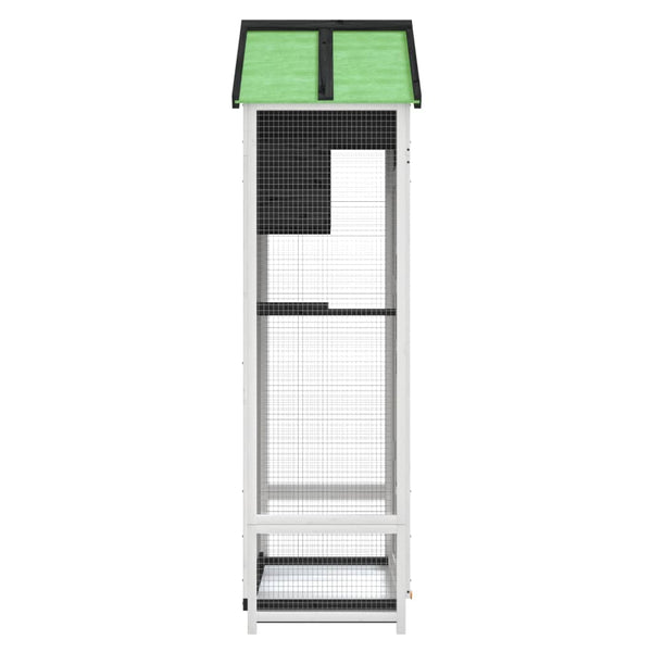 vidaXL Aviary Grey 91.5x53x170 cm Solid Pine Wood