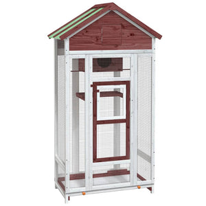 vidaXL Aviary Mocha 91.5x53x170 cm Solid Pine Wood