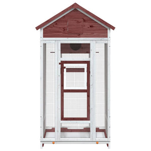 vidaXL Aviary Mocha 91.5x53x170 cm Solid Pine Wood