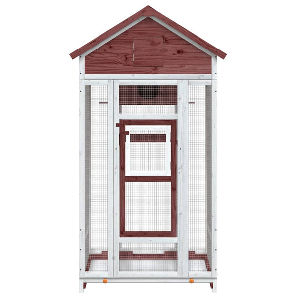 vidaXL Aviary Mocha 91.5x53x170 cm Solid Pine Wood