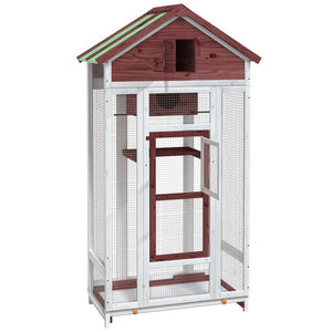 vidaXL Aviary Mocha 91.5x53x170 cm Solid Pine Wood