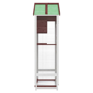 vidaXL Aviary Mocha 91.5x53x170 cm Solid Pine Wood