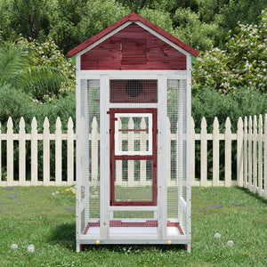 vidaXL Aviary Mocha 91.5x53x170 cm Solid Pine Wood