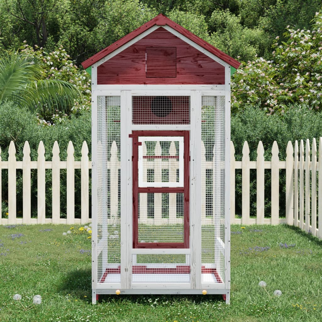 vidaXL Aviary Mocha 91.5x53x170 cm Solid Pine Wood