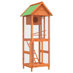 vidaXL Aviary Brown 60x58.5x160 cm Solid Pine Wood