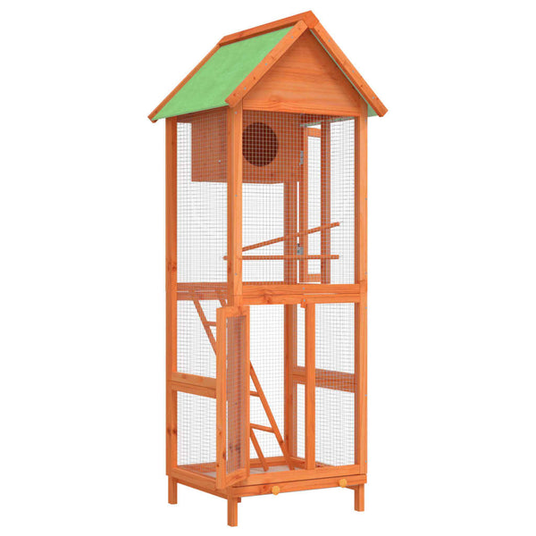 vidaXL Aviary Brown 60x58.5x160 cm Solid Pine Wood
